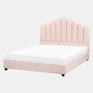 Cama Veludo VINCENNES 140 x 200 cm Rosa pastel