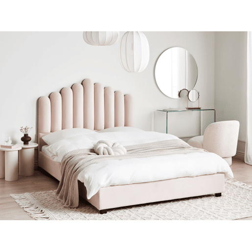 Cama Veludo VINCENNES 140 x 200 cm Rosa pastel