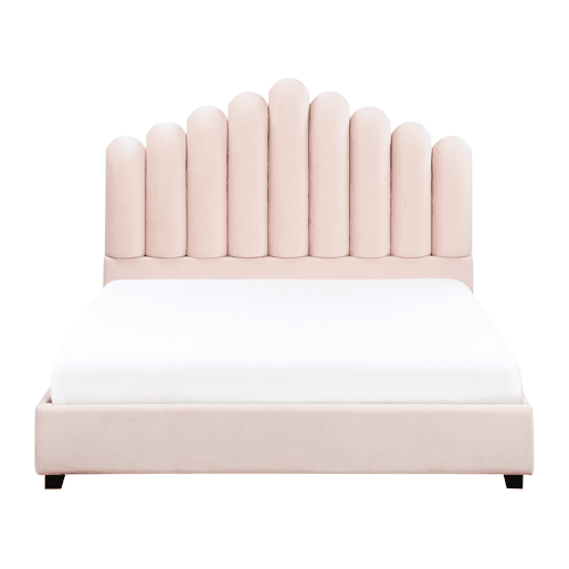 Cama Veludo VINCENNES 140 x 200 cm Rosa pastel