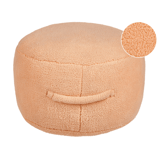 Pufe ADLANA Bouclé Laranja 50 cm 50 cm 30 cm
