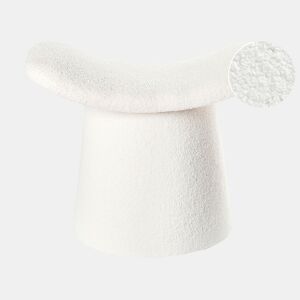 Pufe Tufado RIDDLE Bouclé Branco creme 57 cm 38 cm 46 cm