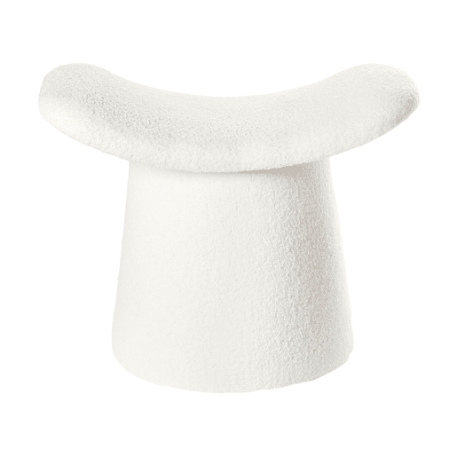 Pufe Tufado RIDDLE Bouclé Branco creme 57 cm 38 cm 46 cm