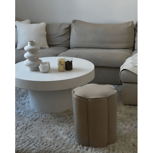 Pufe TAPPEN Linho sintético Creme 39 cm 39 cm 45 cm