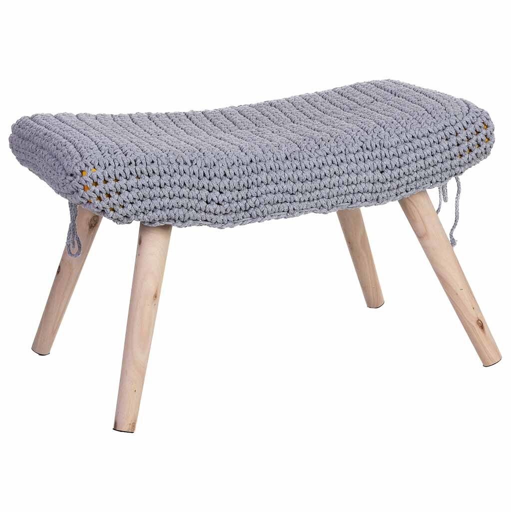 Banqueta de madera y algodón 30x30
