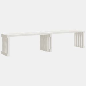 vidaXL Banco de jardim extensível 212,5x40,5x45 cm pinho maciço branco