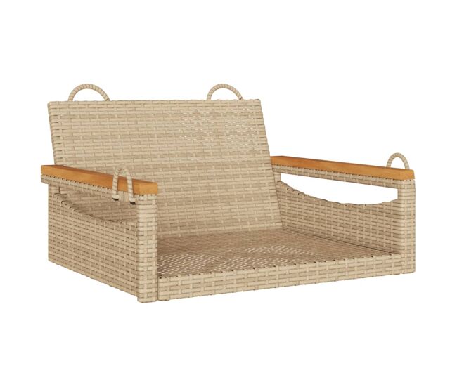 Vidaxl banco columpio de ratán sintético beige 63x62x40 cm