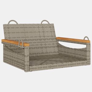 vidaXL Banco baloiço 63x62x40 cm vime PE cinzento