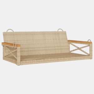 vidaXL Banco baloiço 109x62x40 cm vime PE bege