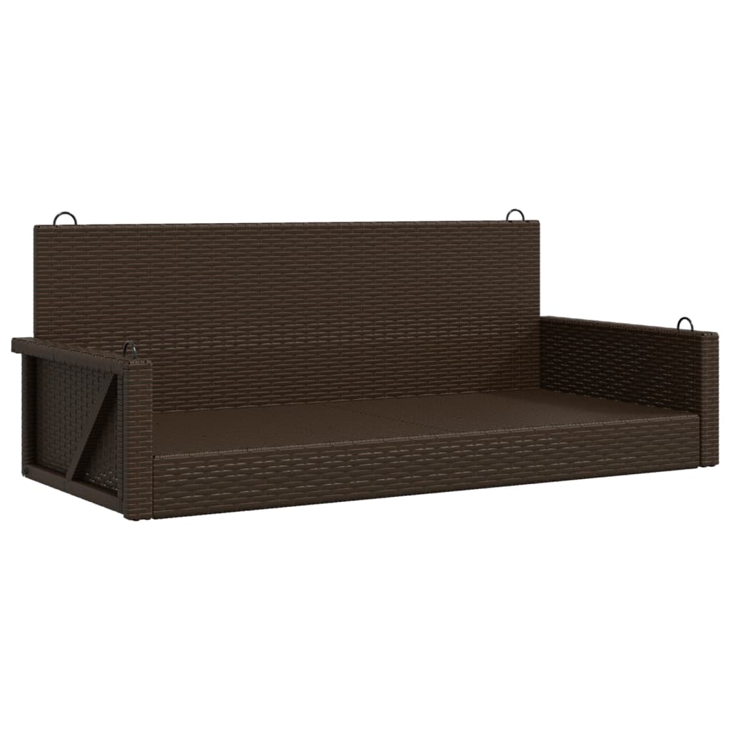 Vidaxl banco columpio de ratán sintético marrón 119x56x48 cm