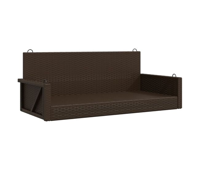 Vidaxl banco columpio de ratán sintético marrón 119x56x48 cm