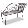 vidaXL Chaise lounge para jardim 128 cm aço antigo castanho