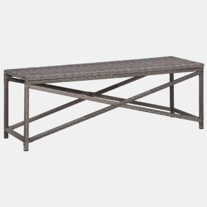 vidaXL Banco de jardim 120 cm vime PE cinzento