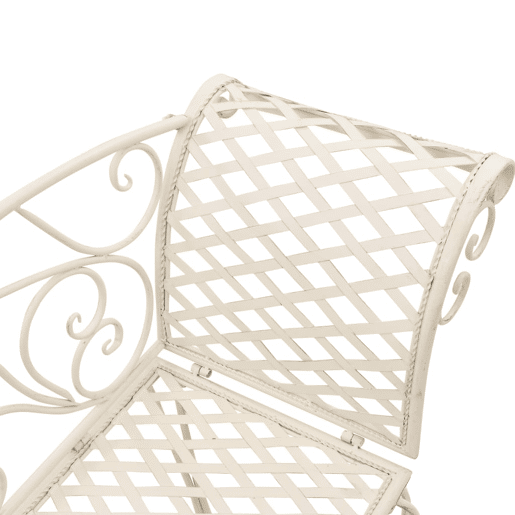 vidaXL Chaise lounge para jardim 128 cm metal antigo branco