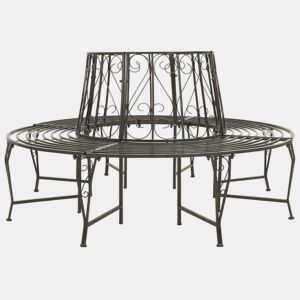 vidaXL Banco de jardim para árvore 160 cm aço