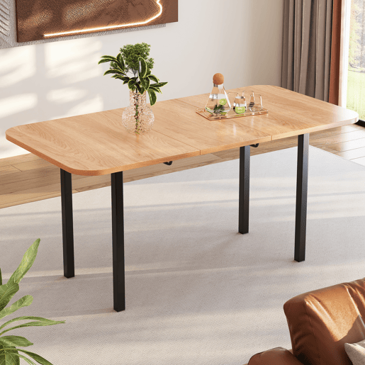 Mesa de jantar extensível em MDF - 120160 x 80 cm - para 4 a 6 pessoas - Natural