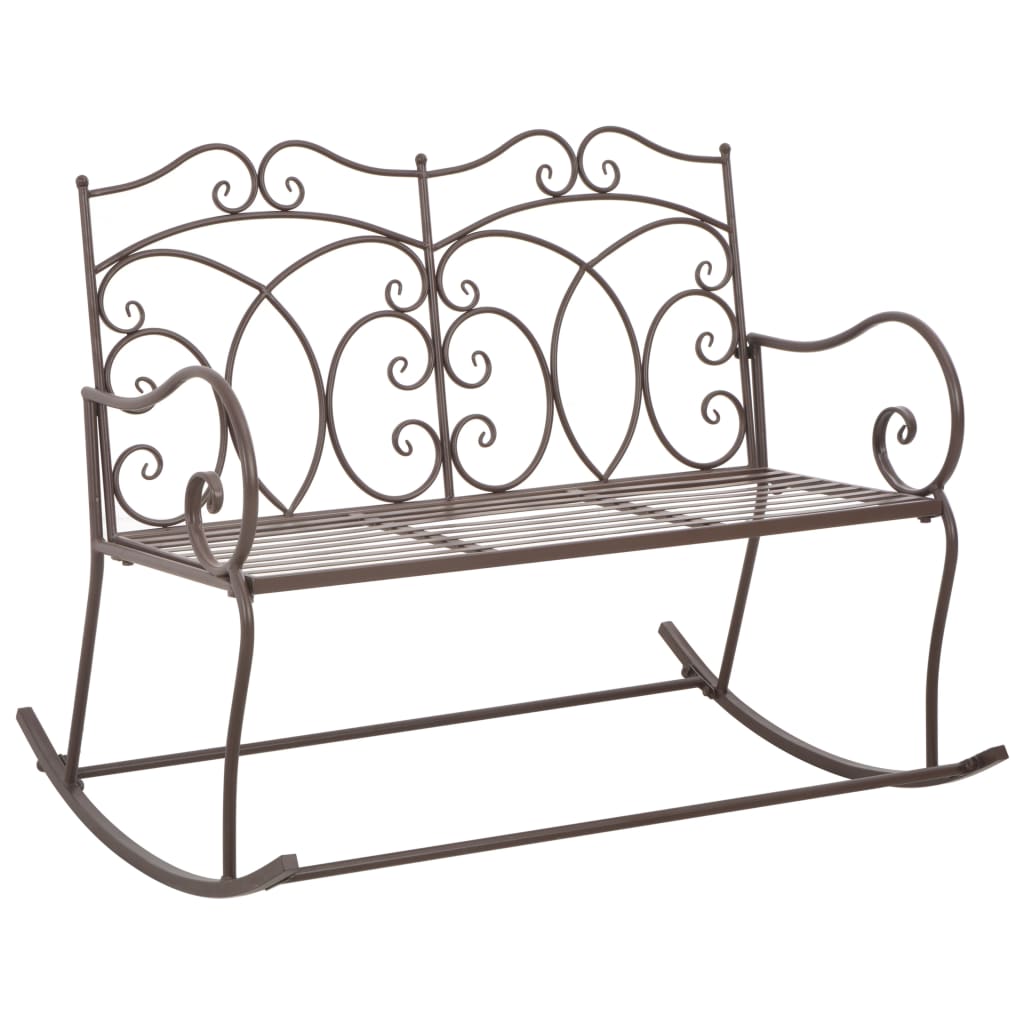 Vidaxl banco de jardín metal marrón envejecido 104 cm