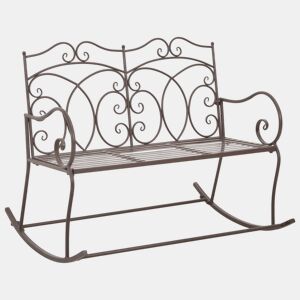 vidaXL Banco de jardim 104 cm ferro antigo castanho