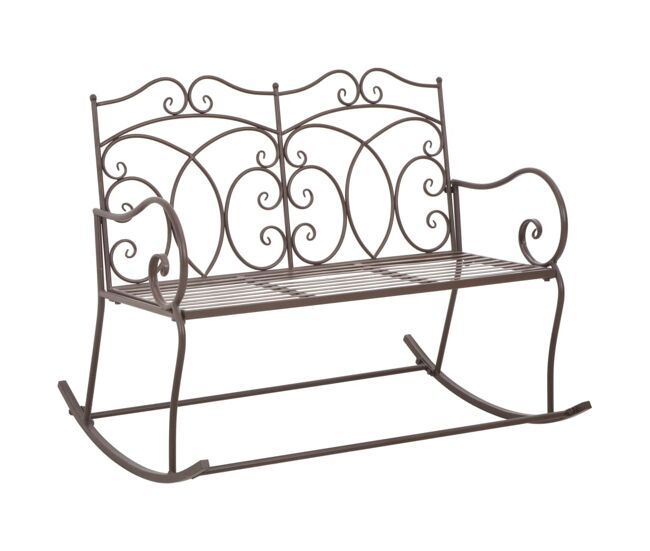 Vidaxl banco de jardín metal marrón envejecido 104 cm