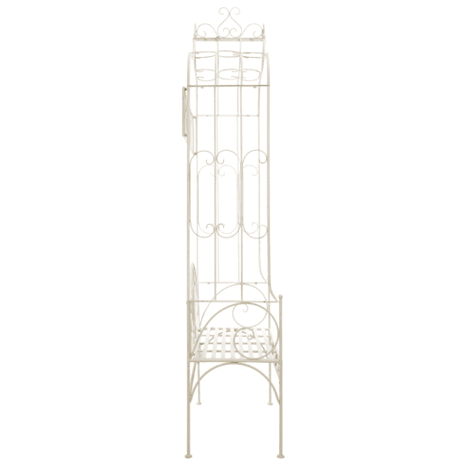 vidaXL Banco de jardim 122 cm ferro branco antigo