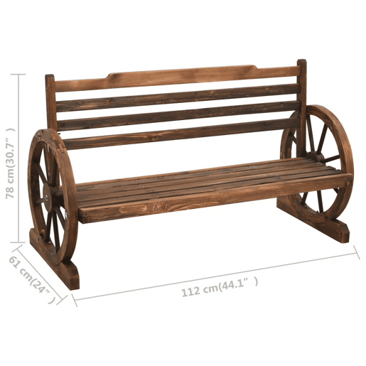vidaXL Banco de jardim 112 cm madeira de abeto maciça vidaXL Banco de jardim 112 cm madeira de abeto maciça