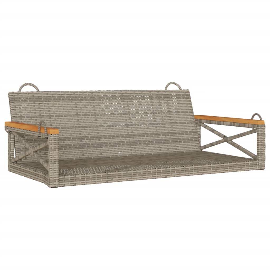 Vidaxl banco columpio de ratán sintético gris 109x62x40 cm
