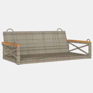 vidaXL Banco baloiço 109x62x40 cm vime PE cinzento