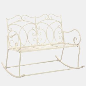 vidaXL Banco de jardim 104 cm ferro branco antigo