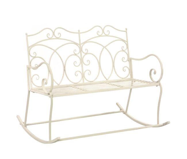 Vidaxl banco de jardín metal blanco envejecido 104 cm