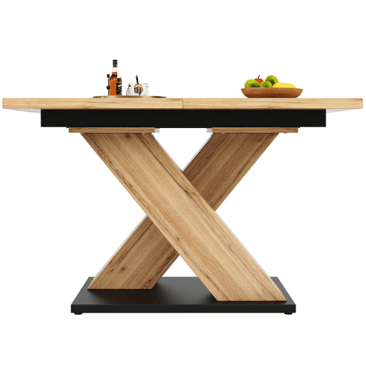 Mesa de jantar retrátil 158,5 x 80 cm - 6 a 8 pessoas - MDF - Natural