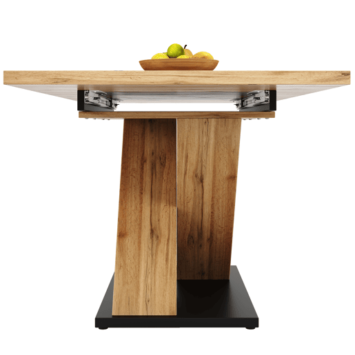 Mesa de jantar retrátil 158,5 x 80 cm - 6 a 8 pessoas - MDF - Natural