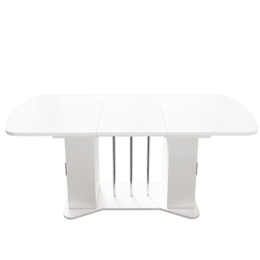 Mesa de jantar extensível com arrumação para 4 a 6 pessoas - 120160 x 80 cm - em MDF - Branco