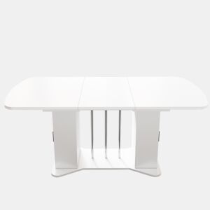 Mesa de jantar extensível com arrumação para 4 a 6 pessoas - 120160 x 80 cm - em MDF - Branco