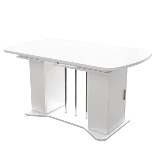 Mesa de jantar extensível com arrumação para 4 a 6 pessoas - 120160 x 80 cm - em MDF - Branco
