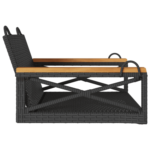 vidaXL Banco baloiço 63x62x40 cm vime PE preto