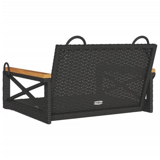 vidaXL Banco baloiço 63x62x40 cm vime PE preto