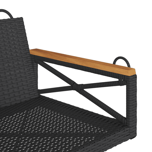 vidaXL Banco baloiço 63x62x40 cm vime PE preto