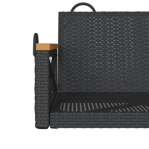vidaXL Banco baloiço 63x62x40 cm vime PE preto