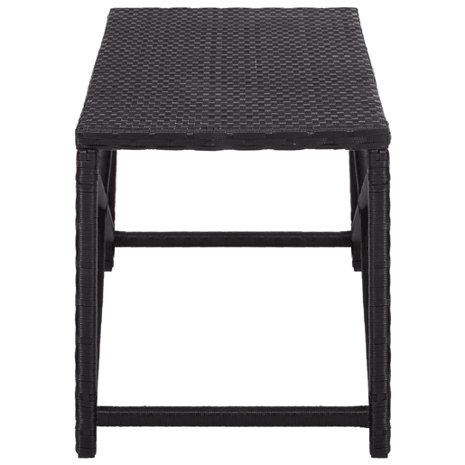 vidaXL Banco de jardim 120 cm vime PE preto