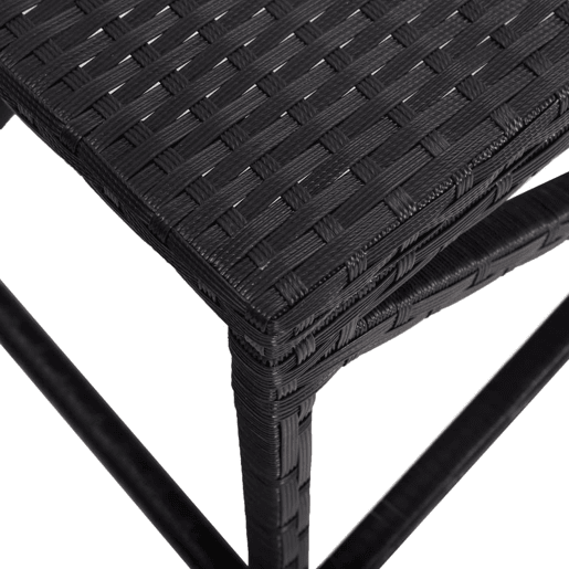 vidaXL Banco de jardim 120 cm vime PE preto