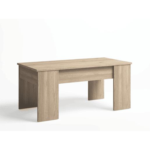Mesa de centro básica elevatória perfeita para sala de estar na cor carvalho natural feita de melamina 100x50 cm