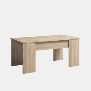 Mesa de centro básica elevatória perfeita para sala de estar na cor carvalho natural feita de melamina 100x50 cm