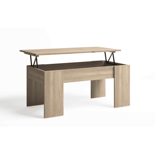 Mesa de centro básica elevatória perfeita para sala de estar na cor carvalho natural feita de melamina 100x50 cm