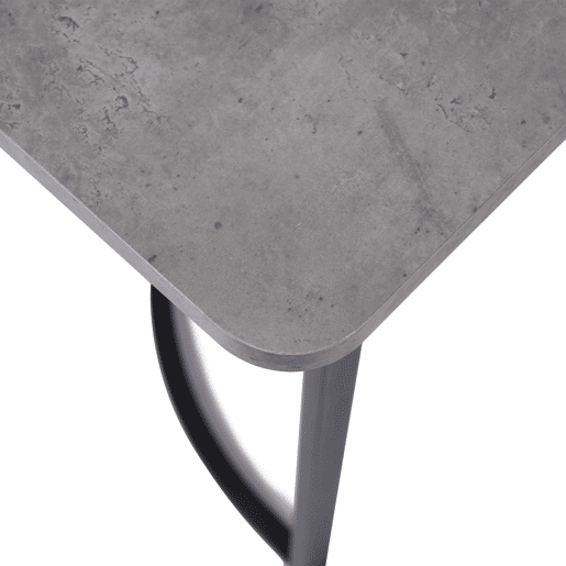 Mesa de jantar 140x80 cm com pés reguláveis - estrutura metálica - folheado de mármore - Cinzento e Preto