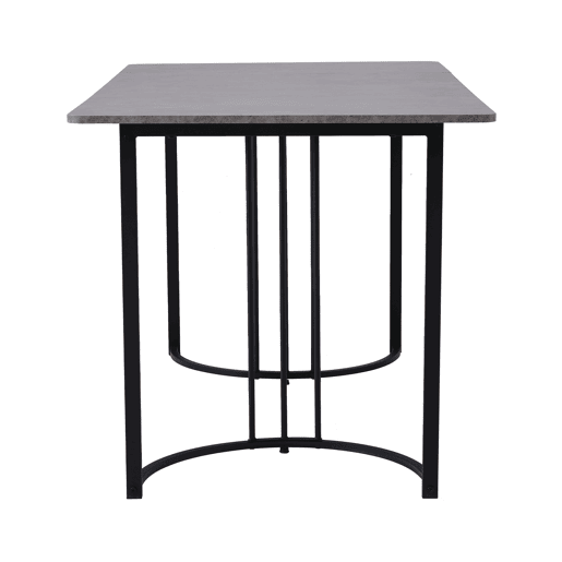 Mesa de jantar 140x80 cm com pés reguláveis - estrutura metálica - folheado de mármore - Cinzento e Preto