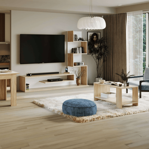 Veja Sala de Estar Sala de Jantar Mesa de Centro Estilo Natural na Cor Carvalho Sonoma 90x46 cm Veja Sala de Estar Sala de Jantar Mesa de Centro Estilo Natural na Cor Carvalho Sonoma 90x46 cm