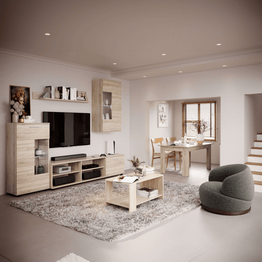 Veja Sala de Estar Sala de Jantar Mesa de Centro Estilo Natural na Cor Carvalho Sonoma 90x46 cm Veja Sala de Estar Sala de Jantar Mesa de Centro Estilo Natural na Cor Carvalho Sonoma 90x46 cm