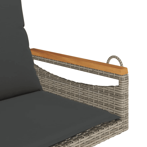vidaXL Banco baloiço com almofadões 63x62x40 cm vime PE cinzento vidaXL Banco baloiço com almofadões 63x62x40 cm vime PE cinzento