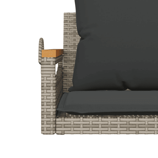 vidaXL Banco baloiço com almofadões 63x62x40 cm vime PE cinzento vidaXL Banco baloiço com almofadões 63x62x40 cm vime PE cinzento