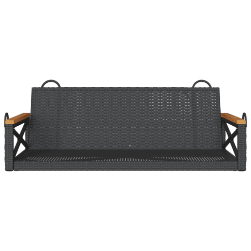 vidaXL Banco baloiço 109x62x40 cm vime PE preto vidaXL Banco baloiço 109x62x40 cm vime PE preto