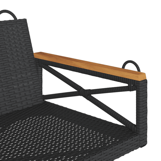 vidaXL Banco baloiço 109x62x40 cm vime PE preto vidaXL Banco baloiço 109x62x40 cm vime PE preto